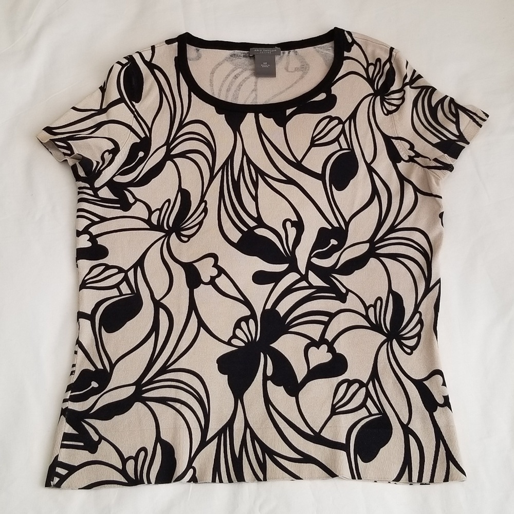 Ann Taylor silk mixed printed top, SP